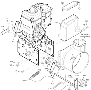Frame Diagram and Parts List for 632130X16B 2004 Briggs and Stratton Snow Blower